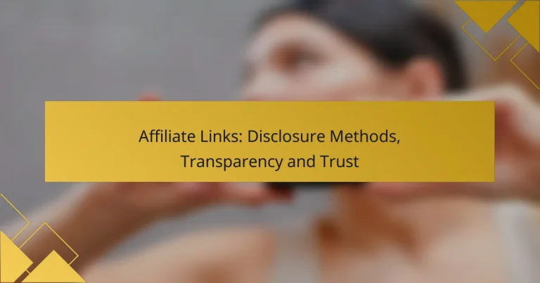Affiliate Links: Disclosure Methods, Transparency and Trust