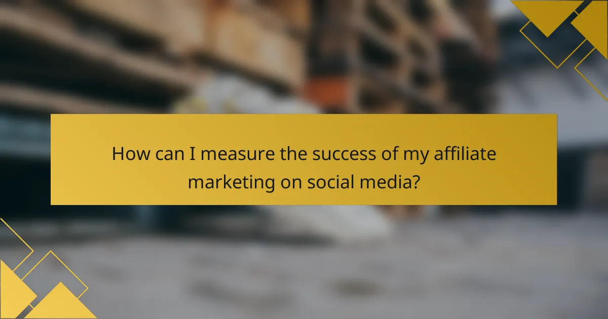 How can I measure the success of my affiliate marketing on social media?
