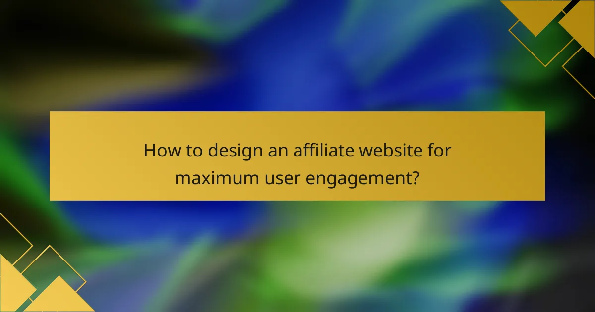 How to design an affiliate website for maximum user engagement?