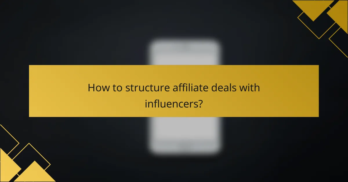 How to structure affiliate deals with influencers?