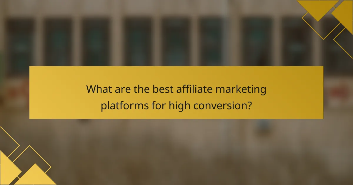 What are the best affiliate marketing platforms for high conversion?