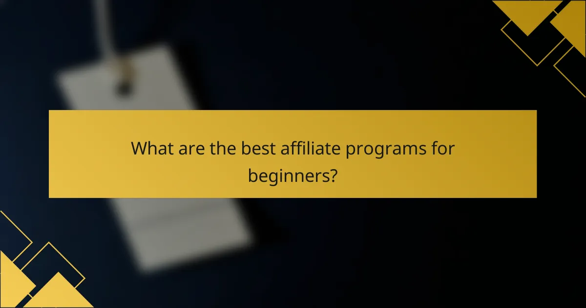 What are the best affiliate programs for beginners?