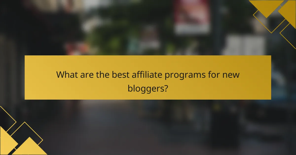 What are the best affiliate programs for new bloggers?