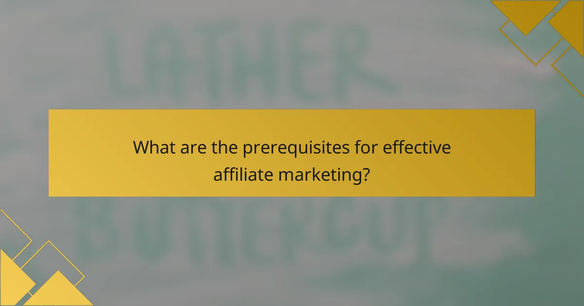 What are the prerequisites for effective affiliate marketing?