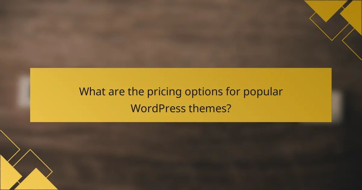 What are the pricing options for popular WordPress themes?